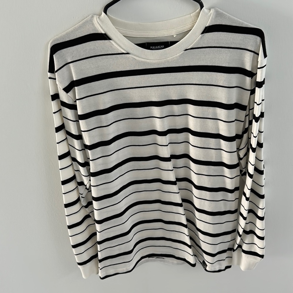 Pull and bear long sleeve striped t shirt